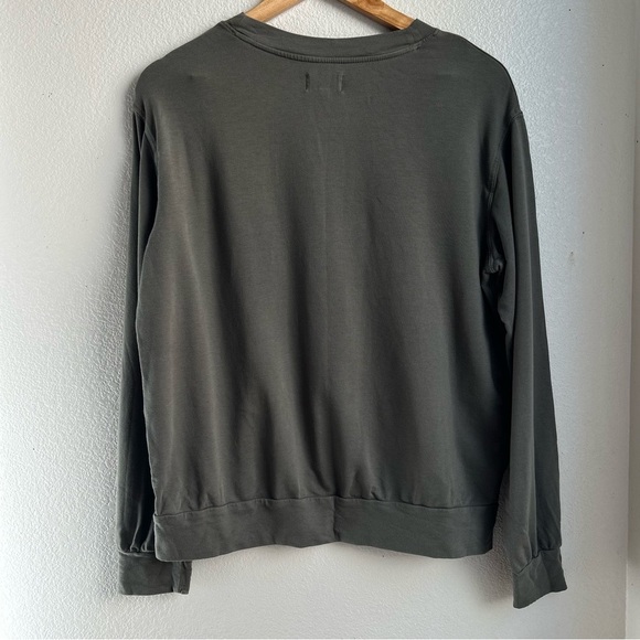 Lou & Grey | Olive Green Lightweight Sweatshirt Top - Picture 3 of 7
